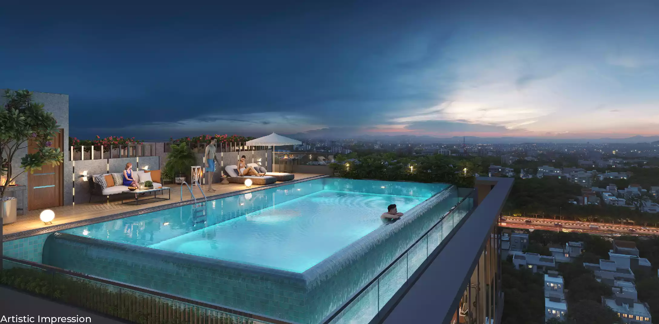 37 GRANDSTAND at Baner - tower & infinity pool, virtual tour